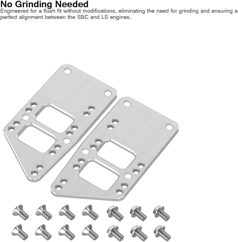 Moker LS Swap Motor Mounts Adapter Plates - LS Conversion Adjustable Universal Swap Bracket Small Block,SBC Vehicle to LS Engine LS1 LS3 LS2 LQ4 LQ9 LS6 L92 L99 L33 LR4 - Image 3